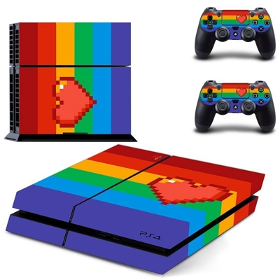 Love Heart skin sticker for playstation 4 console and two controllers