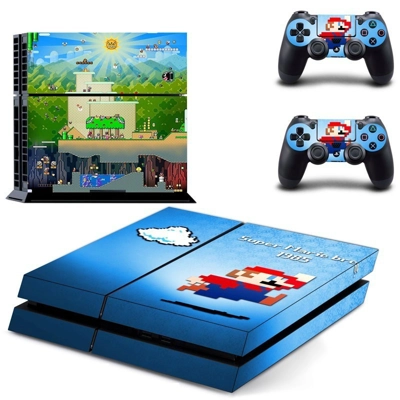 Super Mario 1985 skin sticker for playstation 4 console and two controllers