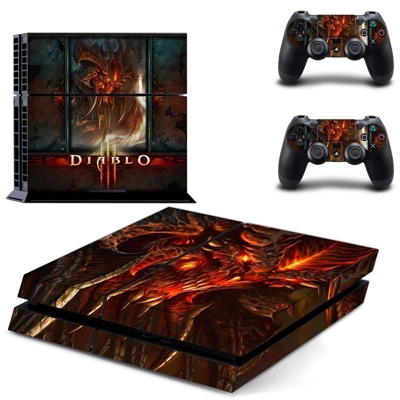 Diablo skin sticker for playstation 4 console and two cont..