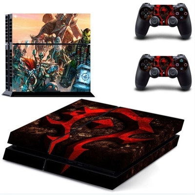 World Warcraft skin sticker for playstation 4 console and two controllers