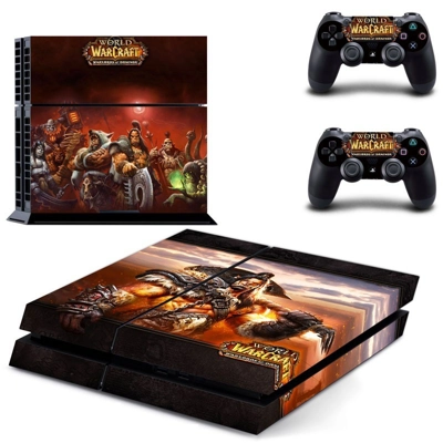 World Warcraft skin sticker for playstation 4 console and two controllers