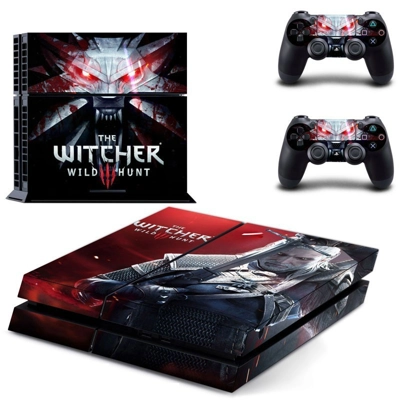 The Witcher Wild Hunt skin sticker for playstation 4 console and two controllers