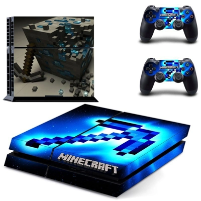 Minecraft skin sticker for playstation 4 console and two controllers