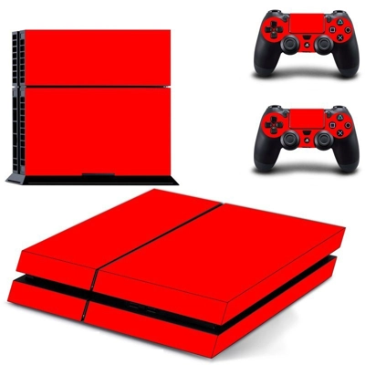 Red Texture skin sticker for playstation 4 console and two controllers