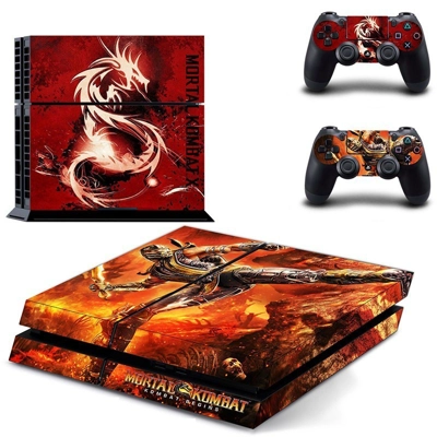 Mortal kombat skin sticker for playstation 4 console and two controllers