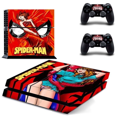 Spider-Man skin sticker for playstation 4 console and two controllers