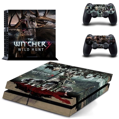 The Witcher Wild Hunt  skin sticker for playstation 4 console and two controllers