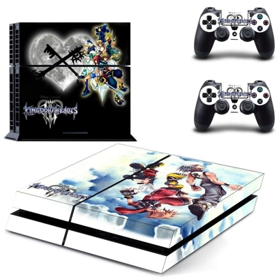 Kingdom hearts 2 art  skin sticker for playstation 4 console and two controllers