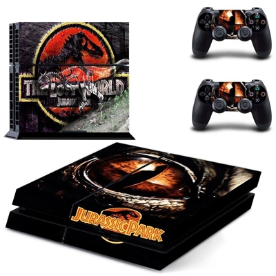 Jurassic park skin sticker for playstation 4 console and two controllers
