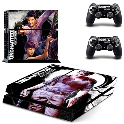 Uncharted skin sticker for playstation 4 console and two controllers