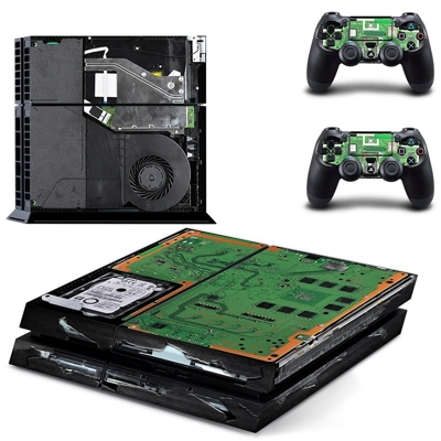 Gaminng Circuits skin sticker for playstation 4 console and two controllers