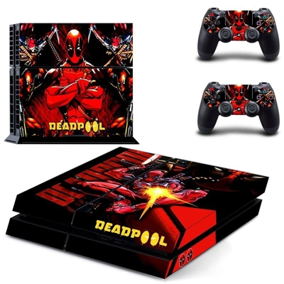 Dead Pool skin sticker for playstation 4 console and two c.. Dead Pool skin sticker for playstation 4 console and two c..