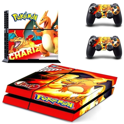 Pokemon Yellow skin sticker for playstation 4 console and two controllers