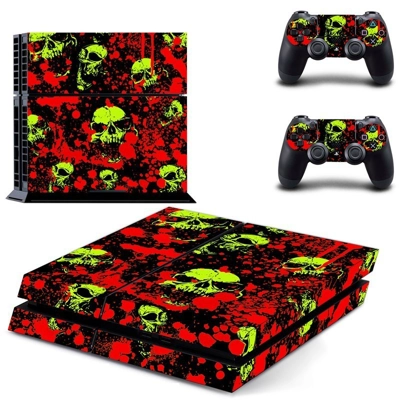 Bloody Skulls skin sticker for playstation 4 console and t.. Bloody Skulls skin sticker for playstation 4 console and t..