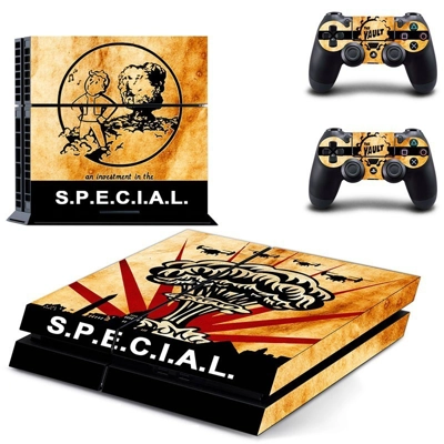 Vault Boy skin sticker for playstation 4 console and two controllers