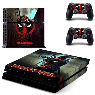 Dead Pool skin sticker for playstation 4 console and two c..