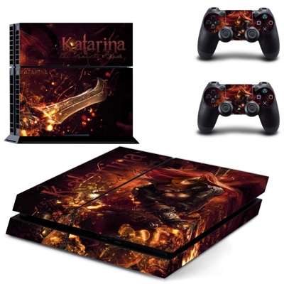 Katarina skin sticker for playstation 4 console and two controllers