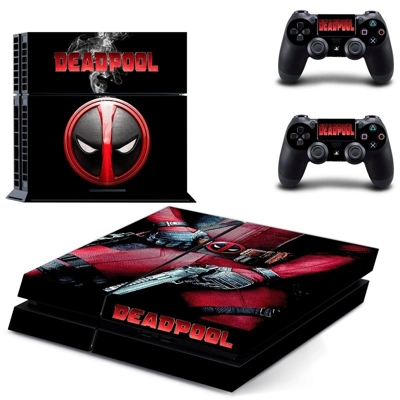 DeadPool skin sticker for playstation 4 console and two co..