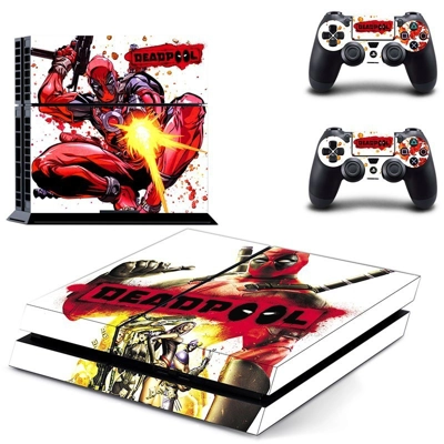 DeadPool skin sticker for playstation 4 console and two controllers