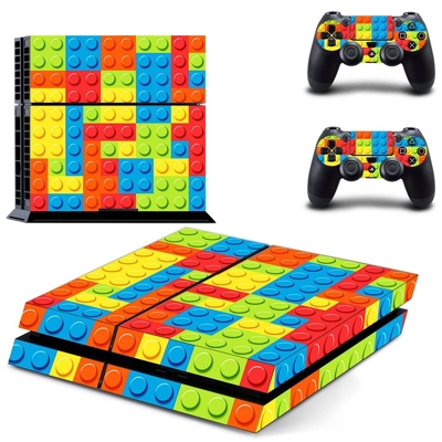 Minecraft skin sticker for playstation 4 console and two controllers