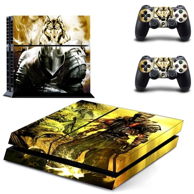 Dark Souls skin sticker for playstation 4 console and two .. Dark Souls skin sticker for playstation 4 console and two ..