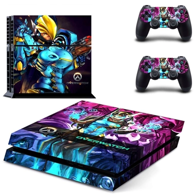 Overwatch skin sticker for playstation 4 console and two controllers