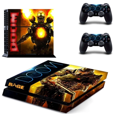 Doom Rage skin sticker for playstation 4 console and two controllers