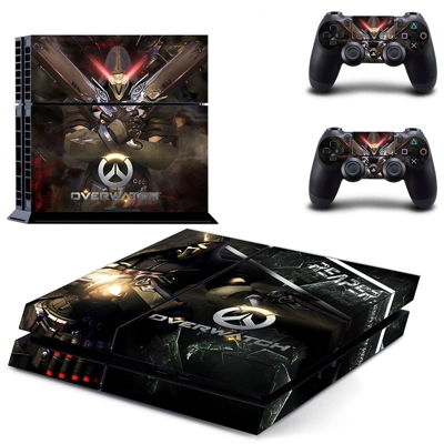 Overwatch skin sticker for playstation 4 console and two controllers