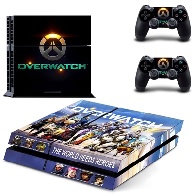 OverWatch The World need Heroes skin sticker for playstation 4 console and two controllers