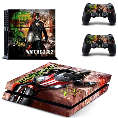Watch dogs 2 skin sticker for playstation 4 console and two controllers
