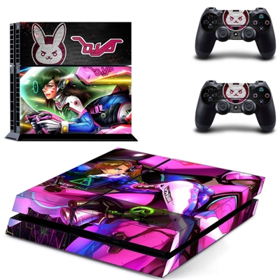 Overwatch skin sticker for playstation 4 console and two controllers
