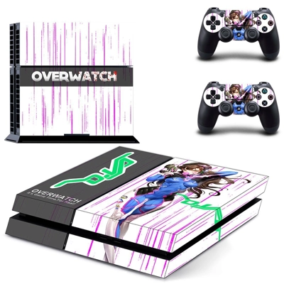 Overwatch skin sticker for playstation 4 console and two controllers