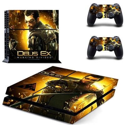 Deus ex mankind divided skin sticker for playstation 4 console and two controllers