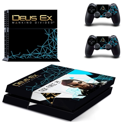 Deus ex mankind divided skin sticker for playstation 4 console and two controllers