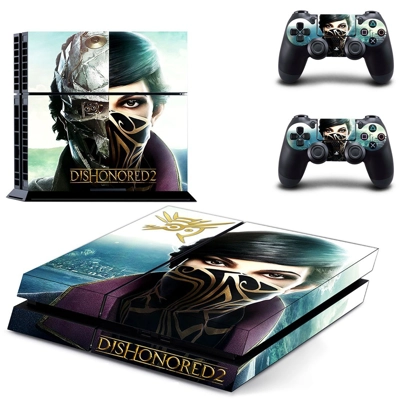 Dishonored 2 skin sticker for playstation 4 console and two controllers