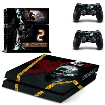 Dishonored 2 skin sticker for playstation 4 console and two controllers