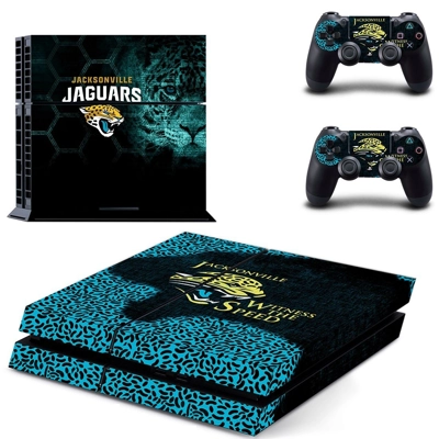 Jacksonville jaguars skin sticker for playstation 4 console and two controllers
