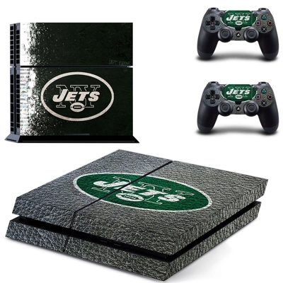 New york jets skin sticker for playstation 4 console and two controllers