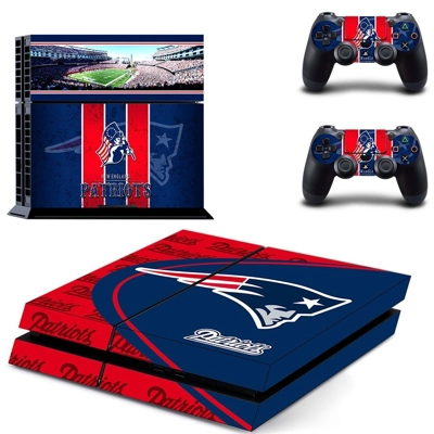 New england patriots skin sticker for playstation 4 console and two controllers