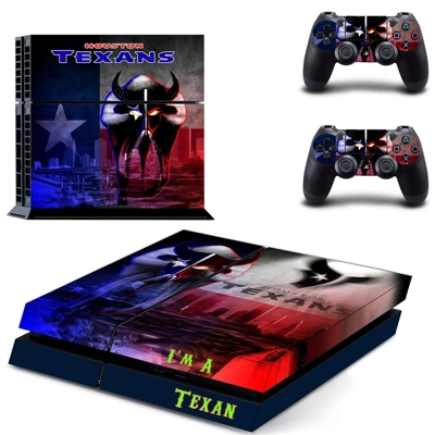 Houston texans football team skin sticker for playstation 4 console and two controllers