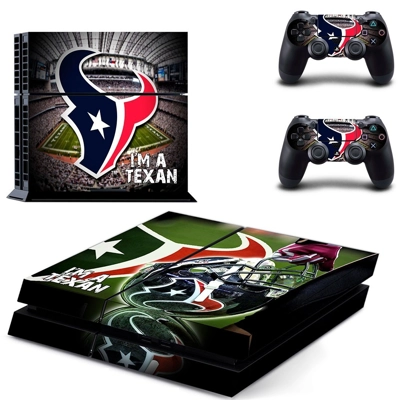 Houston texans football team skin sticker for playstation 4 console and two controllers