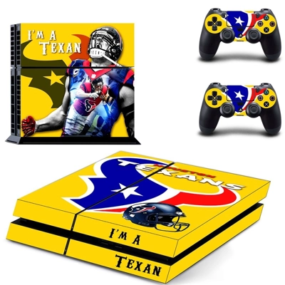 Houston texans football team skin sticker for playstation 4 console and two controllers
