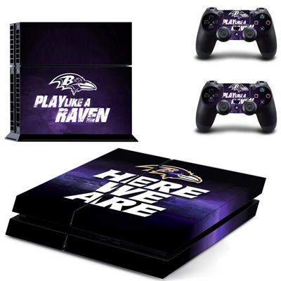 Baltimore ravens skin sticker for playstation 4 console and two controllers