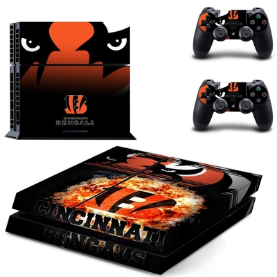 Cincinnati bengals skin sticker for playstation 4 console and two controllers