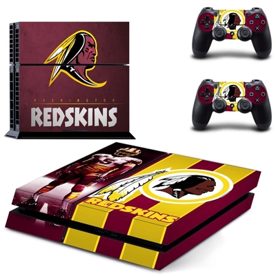 Washington redskins skin sticker for playstation 4 console and two controllers