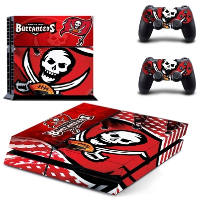 Tampa bay buccaneers skin sticker for playstation 4 console and two controllers