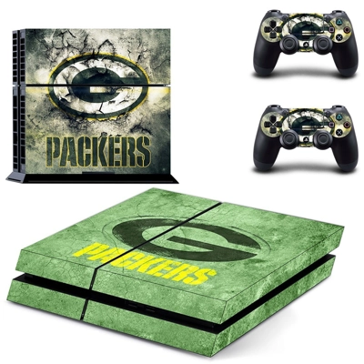 Green bay packers skin sticker for playstation 4 console and two controllers