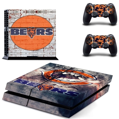 Chicago bears fc skin sticker for playstation 4 console and two controllers