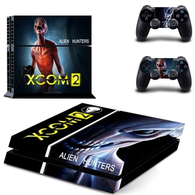 Alien Hunter & Xcom 2 skin sticker for playstation 4 console and two controllers