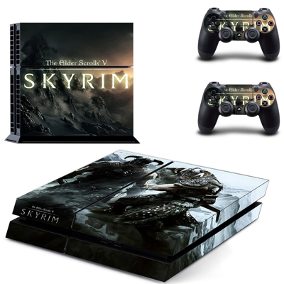 Skyrim skin sticker for playstation 4 console and two cont.. Skyrim skin sticker for playstation 4 console and two cont..